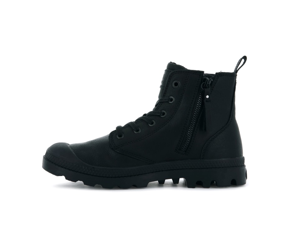 Palladium Black Pampa Hi Zip Lth Ess