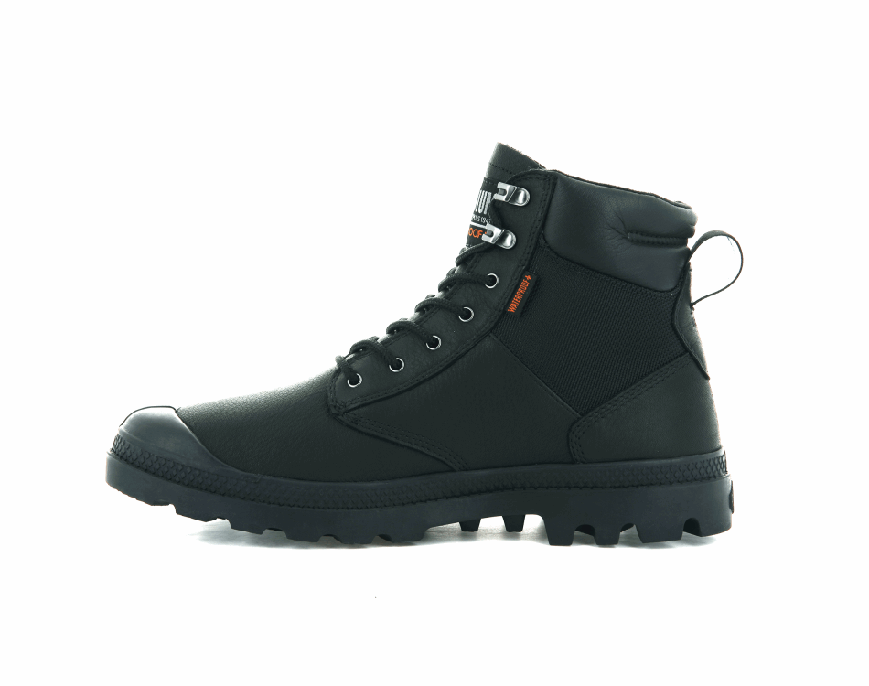 Palladium Pampa Shield Wp Lth Black
