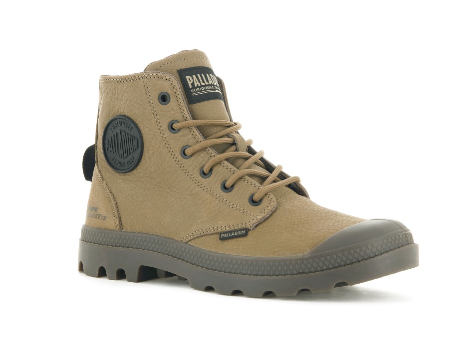 Pampa Hi Supply Leather Bone Brown Palladium