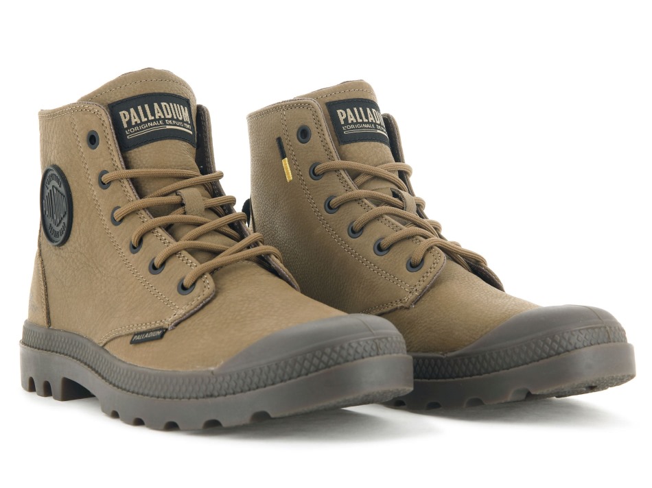 Pampa Hi Supply Leather Bone Brown Palladium